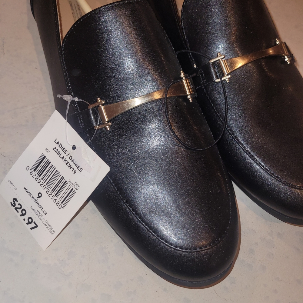 George Black Loafers Gold Hardware Work Office Flats NWT - Picture 4 of 6